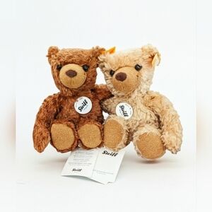STEIFF 113703 KIMBA & KAI BROWN TAN TEDDY BEARS STUFFED ANIMAL PLUSH TOY NWT